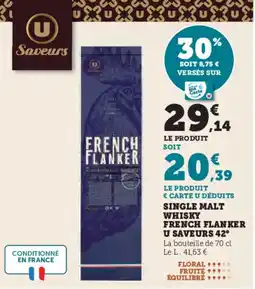 Super U Single malt whisky french flanker u saveurs 42° offre