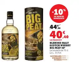 Super U Blended malt scotch whisky big peat 46° offre