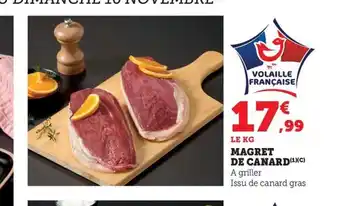 Maximarché Magret de canard offre