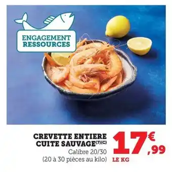 Maximarché Crevette entiere cuite sauvage offre