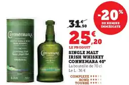 Super U Single malt irish whiskey connemara 40° offre