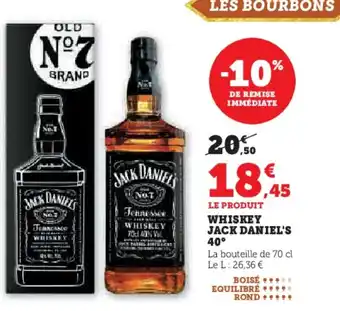 Super U Whiskey jack daniel's 40° offre