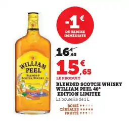 Super U Blended scotch whisky william peel 40° edition limitee offre