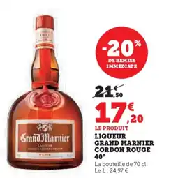 Super U Liqueur grand marnier cordon rouge 40° offre