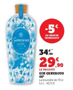 Super U Gin generous 40° offre