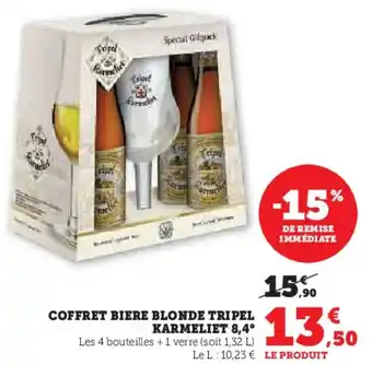 Super U Coffret biere blonde tripel karmeliet 8,4° offre