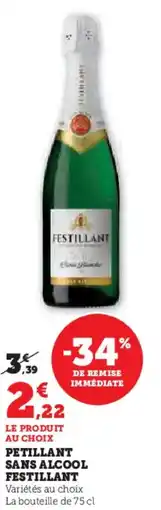 Super U Petillant sans alcool festillant offre