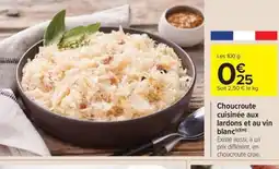 Carrefour Market Choucroute cuisinée aux lardons et au vin blanc offre