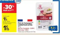 Carrefour Market CARREFOUR EXTRA Pâté de Campagne offre