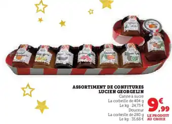 Super U Assortiment de confitures lucien georgelin offre