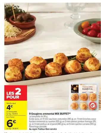 Carrefour Market MIX BUFFET 9 Gougères emmental offre