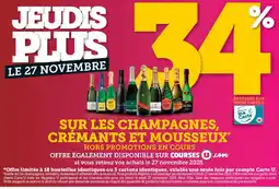 Hyper U SUR LES CHAMPAGNES, CRÉMANTS ET MOUSSEUX offre