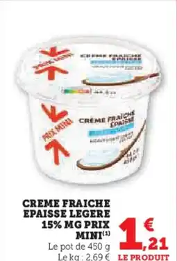Hyper U Creme fraiche epaisse legere 15% mg prix mini offre