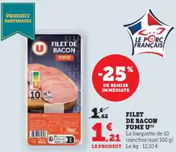 Hyper U Filet de bacon fume u offre