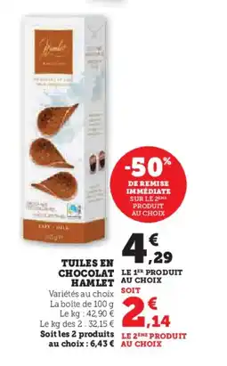 Hyper U Tuiles en chocolat hamlet offre