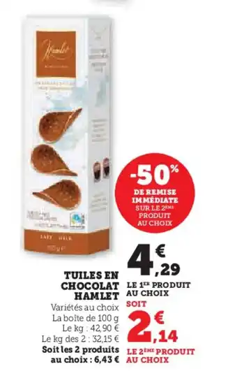 Hyper U Tuiles en chocolat hamlet offre