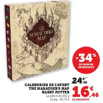 Hyper U Calendrier de l'avent the marauder's map harry potter offre