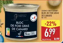 ALDI GOURMET FINEST CUISINE BLOC DE FOIE GRAS DE CANARD offre