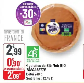 G20 4 galettes de blé noir bio tregalette offre