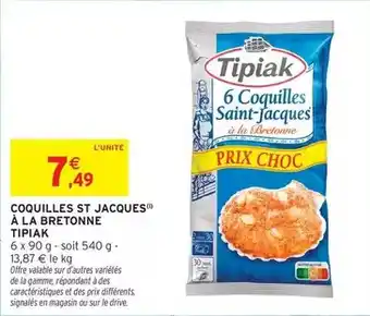 Intermarché Express Tipiak - coquilles st jacques a la bretonne offre