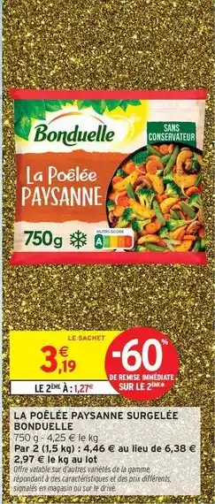 Intermarché Express Bonduelle - la poêlée paysanne surgelée offre