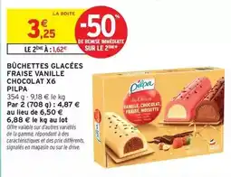 Intermarché Express Pilpa - büchettes glacées fraise vanille chocolat x6 offre