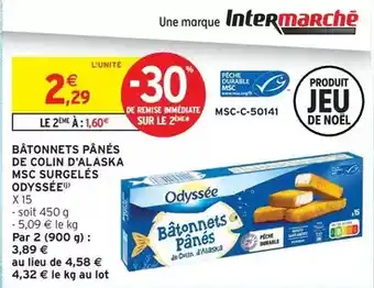 Intermarché Express Odyssée - batonnets panes de colin d'alaska msc surgelés offre