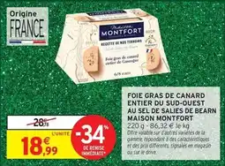 Intermarché Express Canard - foie gras de entier du sud-ouest au sel de salies de bearn offre