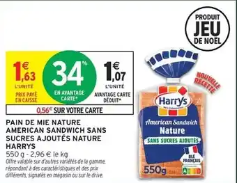 Intermarché Express Harry's - pain de mie nature american sandwich sans sucres ajoutés nature offre