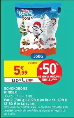 Intermarché Express Kinder - schokobons offre
