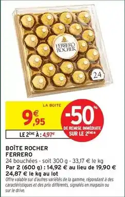 Intermarché Express Ferrero rocher - boîte rocher offre