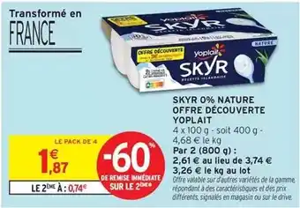 Intermarché Express Yoplait - skyr 0% nature offre découverte offre