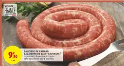 Intermarché Salaisons de saint-sauveur saucisse de canard offre