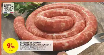 Intermarché Salaisons de saint-sauveur saucisse de canard offre