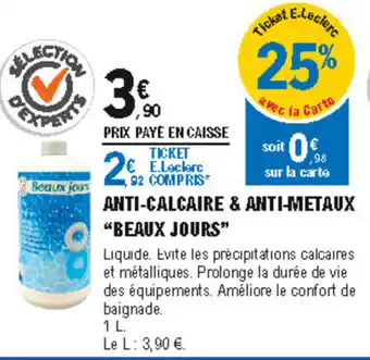 Anti-calcaire & anti-metaux