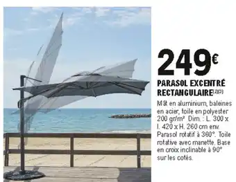 E.Leclerc Brico Parasol excentre rectangulaire offre