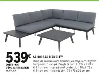 E.Leclerc Brico Salon bas d'angle offre