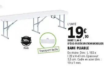 E.Leclerc Brico Banc pliable offre
