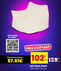 Stokomani Fauteuil pouf offre
