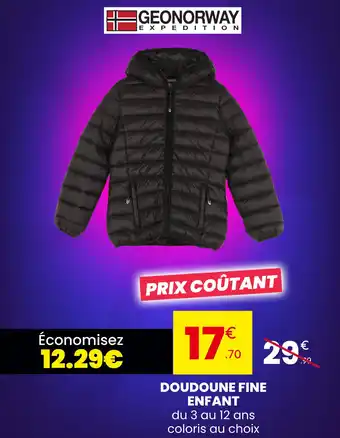 Stokomani Geonorway doudoune fine enfant offre