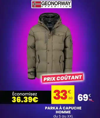 Parka à capuche homme
