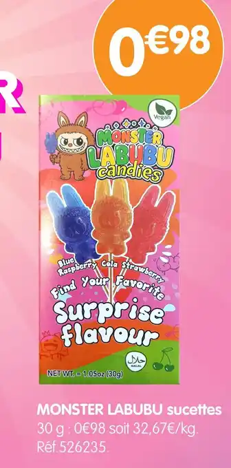 b&m Monster labubu sucettes offre