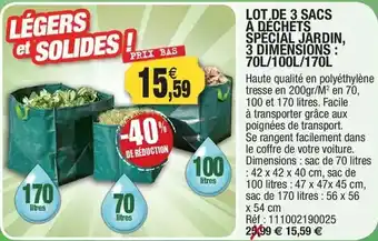 Outiror Facile - lot de 3 sacs a dechets offre