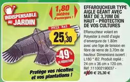 Outiror Effaroucheur type aigle géant avec mat de, 3.7/0m de haut-protection de vos cultures offre