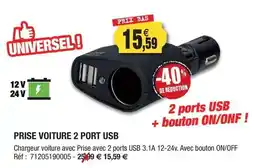 Outiror Prise voiture 2 port usb offre