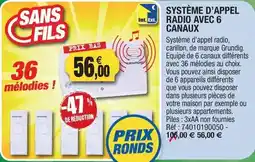 Outiror Grundig - système d'appel radio avec 6 canaux offre