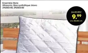 Möbel Martin Ensemble literie ultrasonic, bros synthétique, blanc offre