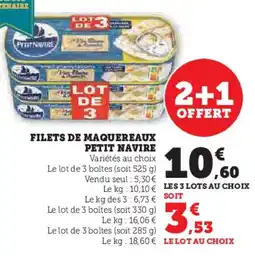 Hyper U Filets de maquereaux petit navire offre