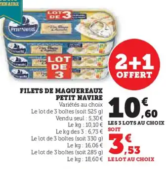 Hyper U Filets de maquereaux petit navire offre