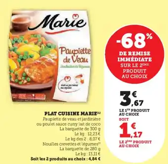 Hyper U Plat cuisine marie offre
